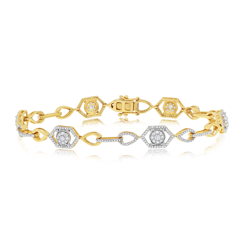 1.30ct Diamond Bracelet set in 14KT Yellow Gold / PLBL11219A